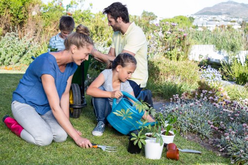 Accessibility advisor reviewing garden plans with customer to provide tailored support